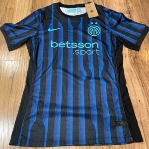 Nike Inter Milan Blue & Black Striped Soccer Jersey